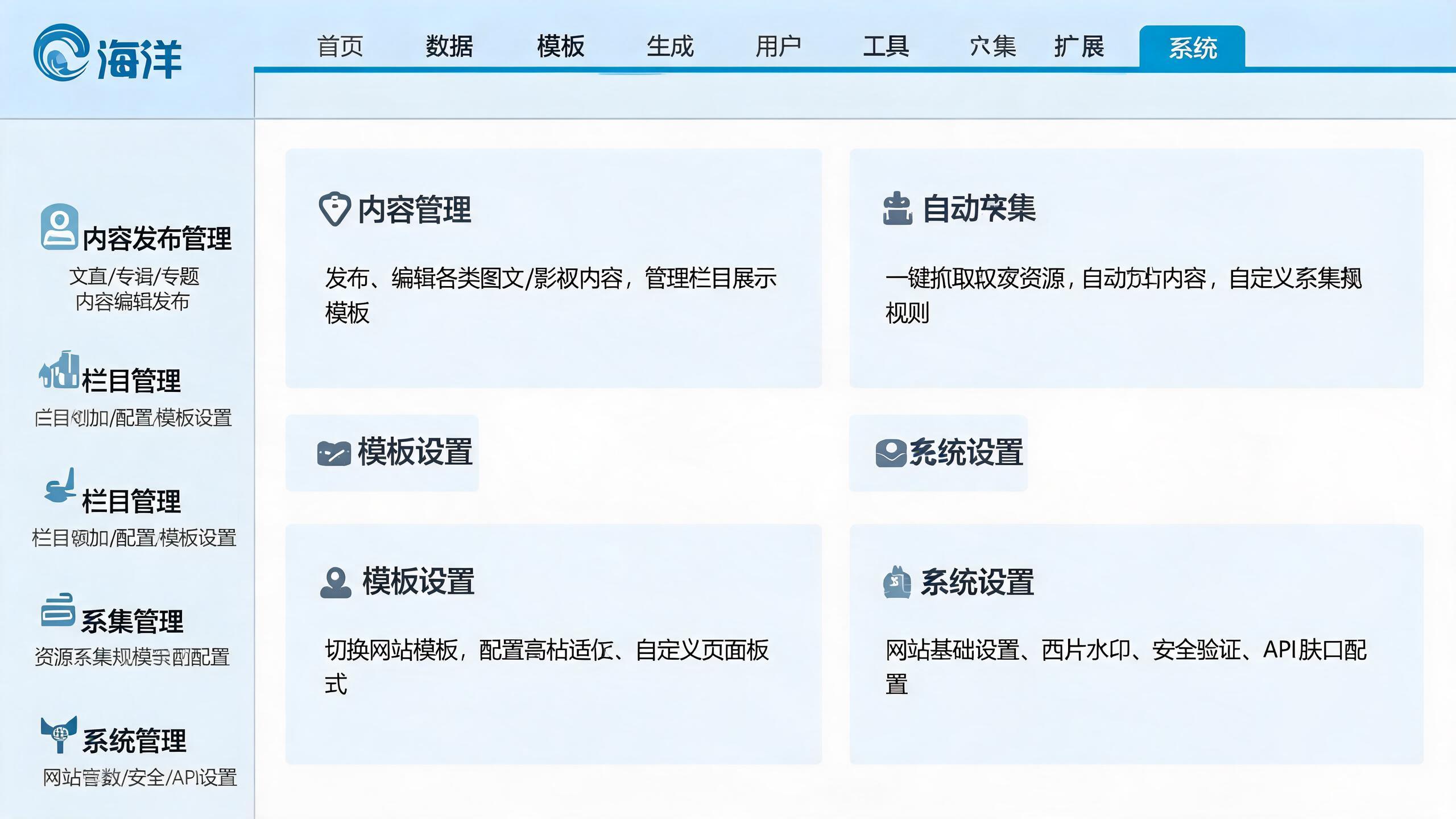 海洋CMS后台功能介绍 第3张 海洋CMS后台功能介绍 第3张