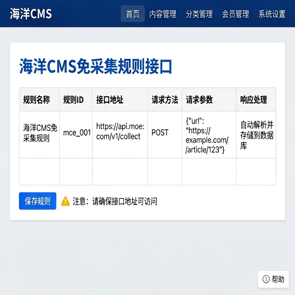 海洋CMS免采集规则接口